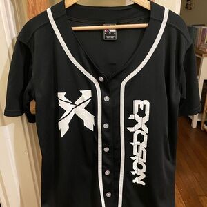 Excision Headbanger Baseball Short Sleeve Jersey in Black